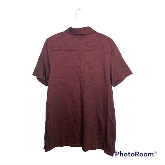 rock & Republic Maroon/Black Collared Short Sleeve Sz Large - Picture 3 of 6